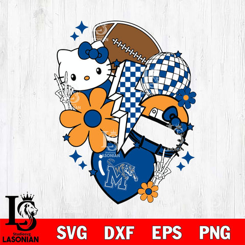 Memphis Tigers Hello Kitty NCAA 2 Svg Eps Dxf Png File, Digital Download, Instant Download