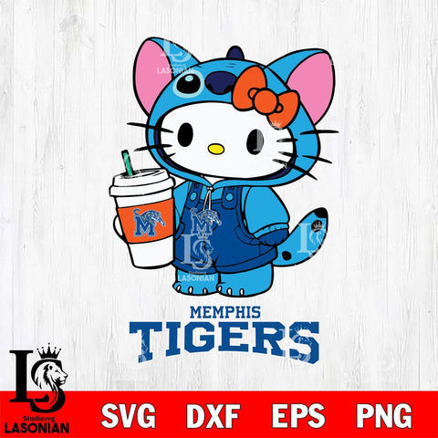 Memphis Tigers Hello Kitty Stitch Svg Eps Dxf Png File, NCAA svg, Digital Download, Instant Download