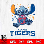 Memphis Tigers Love Stitch, Svg Eps Dxf Png File, Digital Download