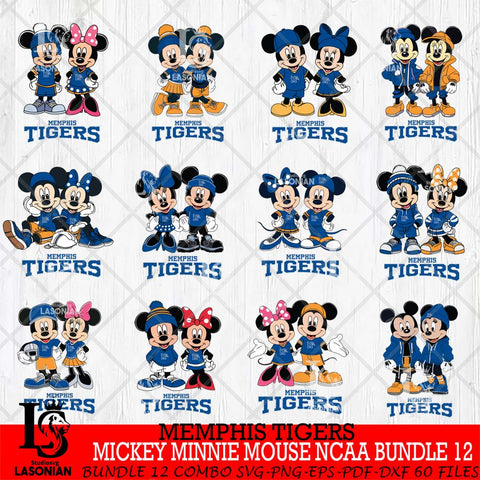 Memphis Tigers Mickey Minnie Mouse NCAA Bundle 12 Svg Eps Dxf Png File, Bundle NCAA svg , File Cut , Digital Download , Instant Download, Cut Svg Files