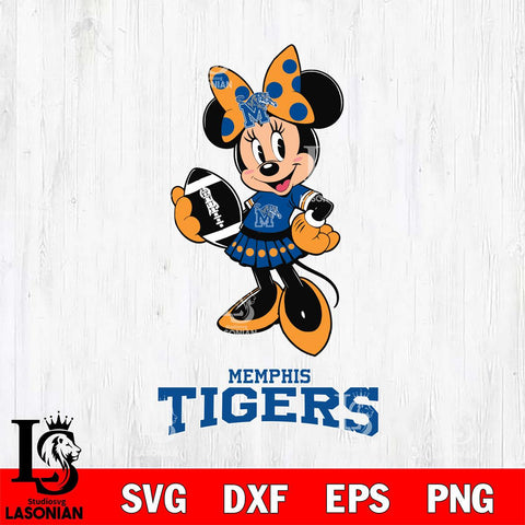 Memphis Tigers Minnie Mouse, Svg Eps Dxf Png File, Digital Download