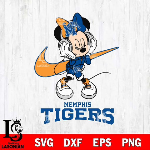 Memphis Tigers Minnie Mouse Dancing NIKE, Svg Eps Dxf Png File, Digital Download