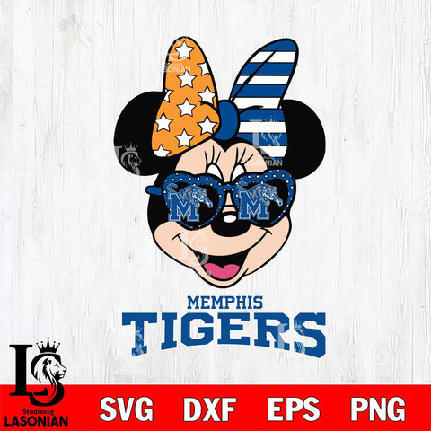 Memphis Tigers Minnie Mouse Love 2, Svg Eps Dxf Png File, Digital Download