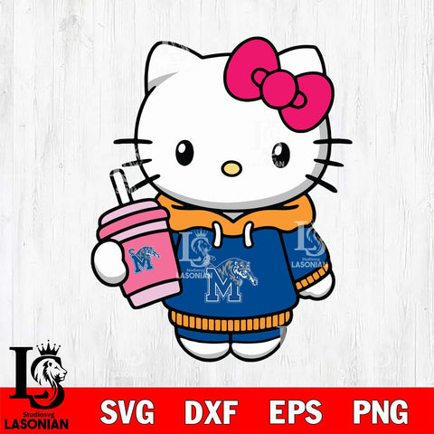 Memphis Tigers Pretty Hello Kitty Svg Eps Dxf Png File, Digital Download, Instant Download