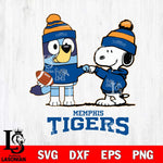 Memphis Tigers Snoopy & Bluey Football Svg Eps Dxf Png File,NCAA Svg Files,Chill Guy svg ,Digital Download ,Instant Download, Cricut File