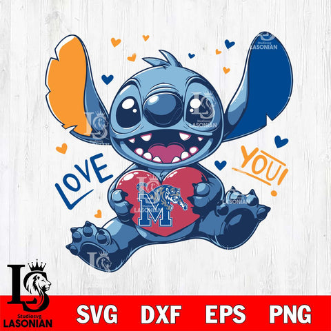 Memphis Tigers Stitch Love Svg Eps Dxf Png File, NCAA svg, Digital Download, Instant Download