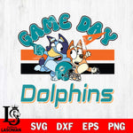 Miami Dolphins Bluey & Bingo 9 Svg Eps Dxf Png File, NFL svg, Digital Download, Instant Download