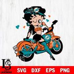 Miami Dolphins Betty Boop And Badass Motor Svg Eps Dxf Png File, Digital Download, Instant Download