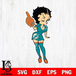 Miami Dolphins Betty Boop Cheering Svg Eps Dxf Png File, Digital Download, Instant Download