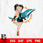 Miami Dolphins Betty Boop Girl Fan Svg Eps Dxf Png File, Digital Download, Instant Download