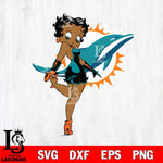 Miami Dolphins Betty Boop Girl Fan SVG Svg Eps Dxf Png File, Digital Download, Instant Download