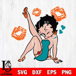 Miami Dolphins Betty Boop Kiss And Lips Svg Eps Dxf Png File, Digital Download, Instant Download