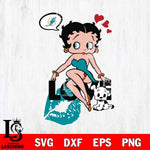 Miami Dolphins Betty Boop Love Svg Eps Dxf Png File, Digital Download, Instant Download