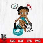 Miami Dolphins Betty Boop Love SVG 2 Svg Eps Dxf Png File, Digital Download, Instant Download