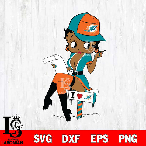 Miami Dolphins Betty Boop Sexy Fan SVG Svg Eps Dxf Png File, Digital Download, Instant Download