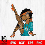 Miami Dolphins Betty Boop Tattoo Girl SVG Svg Eps Dxf Png File, Digital Download, Instant Download