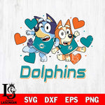 Miami Dolphins Bluey & Bingo 10 Svg Eps Dxf Png File, NFL svg, Digital Download, Instant Download