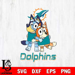 Miami Dolphins Bluey & Bingo 3 Svg Eps Dxf Png File, NFL svg, Digital Download, Instant Download