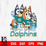 Miami Dolphins Bluey & Bingo 7 Svg Eps Dxf Png File, NFL svg, Digital Download, Instant Download