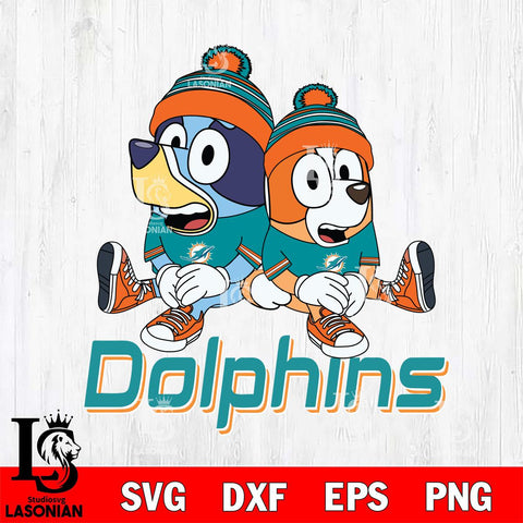 Miami Dolphins Bluey & Bingo 8 Svg Eps Dxf Png File, NFL svg, Digital Download, Instant Download