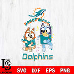 Miami Dolphins Bluey Bingo Dance Mode Svg Eps Dxf Png File, NFL svg, Digital Download, Instant Download