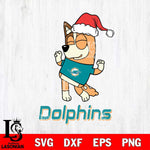 Miami Dolphins Bluey Chilli Happy Christmas Svg Eps Dxf Png File, Digital Download