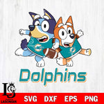 Miami Dolphins Bluey Chilli NFL Svg Eps Dxf Png File, Digital Download, Instant Download