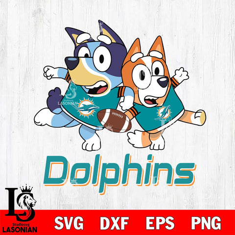 Miami Dolphins Bluey Chilli NFL Svg Eps Dxf Png File, Digital Download, Instant Download