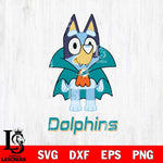 Miami Dolphins Bluey Dracula Halloween Svg Eps Dxf Png File, Digital Download, Instant Download