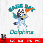 Miami Dolphins Bluey Game Day Svg Eps Dxf Png File, Digital Download, Instant Download