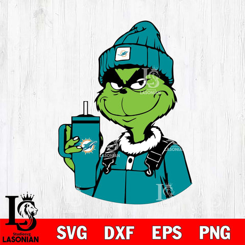 Miami Dolphins Boujee Grinch 2 Svg Eps Dxf Png File, Digital Download, Instant Download