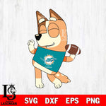 Miami Dolphins Chilli bluey NFL Svg Eps Dxf Png File, Digital Download, Instant Download