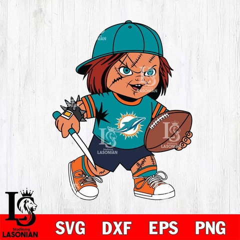 Miami Dolphins Chucky Horror 10 Svg Eps Dxf Png File, NFL svg, Digital Download, Instant Download