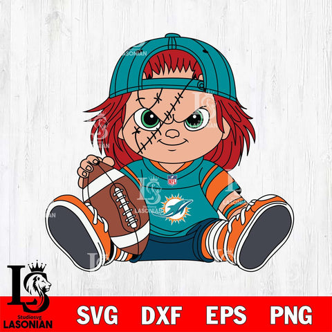 Miami Dolphins Chucky Horror 11 Svg Eps Dxf Png File, NFL svg, Digital Download, Instant Download