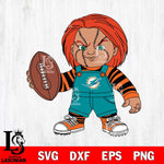 Miami Dolphins Chucky Horror 12 Svg Eps Dxf Png File, NFL svg, Digital Download, Instant Download