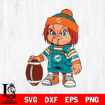 Miami Dolphins Chucky Horror 6 Svg Eps Dxf Png File, NFL svg, Digital Download, Instant Download