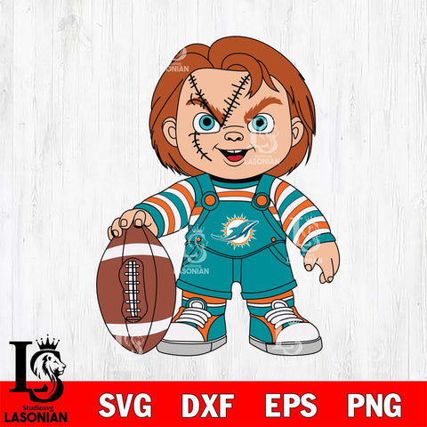 Miami Dolphins Chucky Horror 7 Svg Eps Dxf Png File, NFL svg, Digital Download, Instant Download