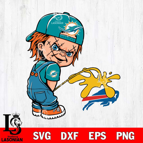 Miami Dolphins Chucky Piss On Buffalo Bills Svg Eps Dxf Png File, Digital Download, Instant Download