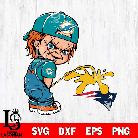 Miami Dolphins Chucky Piss On New England Patriots Svg Eps Dxf Png File, Digital Download, Instant Download