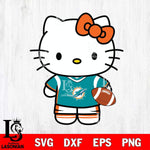 Miami Dolphins Cute Hello Kitty Football 8 Svg Eps Dxf Png File, NFL svg, Digital Download, Instant Download