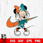 Miami Dolphins Cute Minnie Mouse Dancing Svg Eps Dxf Png File, Digital Download, Instant Download