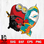 Miami Dolphins Deadpool Minion Marvel Svg Eps Dxf Png File, Digital Download, Instant Download