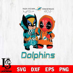 Miami Dolphins Deadpool X Wolverine Funny Svg Eps Dxf Png File, Digital Download, Instant Download