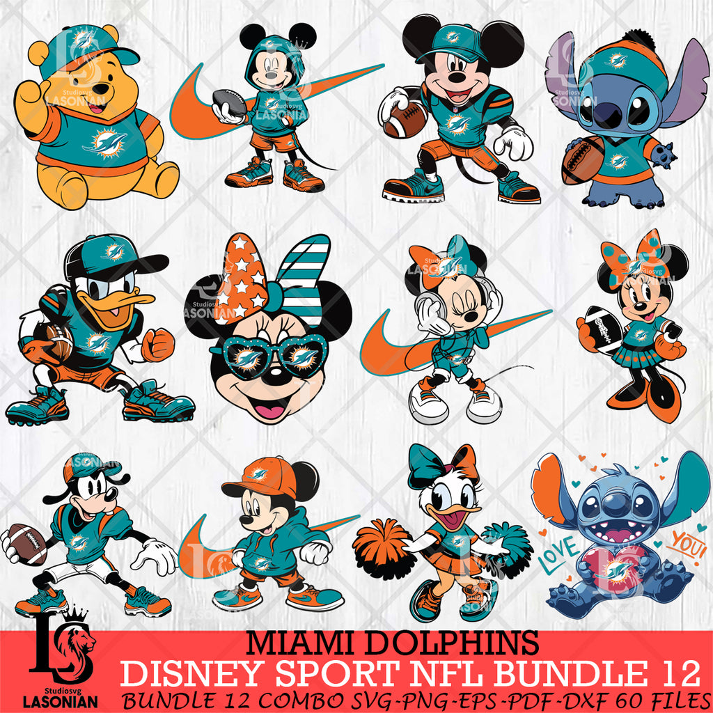 Miami Dolphins Disney NFL Bundle 12 – lasoniansvg