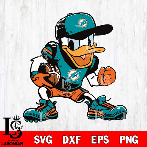 Miami Dolphins Donal Duck Svg Eps Dxf Png File, Digital Download, Instant Download