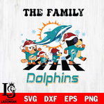 Miami Dolphins Family Bluey Christmas Svg Eps Dxf Png File, Digital Download