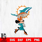 Miami Dolphins Fancy Minnie Svg Eps Dxf Png File, Digital Download, Instant Download