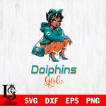 Miami Dolphins Fashion Black Fan Girl Betty Boop Svg Eps Dxf Png File, Digital Download, Instant Download