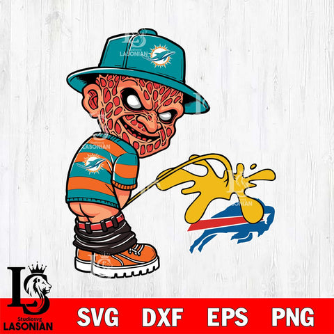 Miami Dolphins Freddy Krueger Piss On Buffalo Bills Svg Eps Dxf Png File, Digital Download, Instant Download