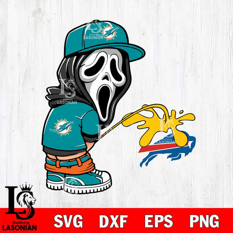 Miami Dolphins Ghostface Piss On Buffalo Bills Svg Eps Dxf Png File, Digital Download, Instant Download